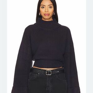 Who What Wear Navy Turtleneck Sweater